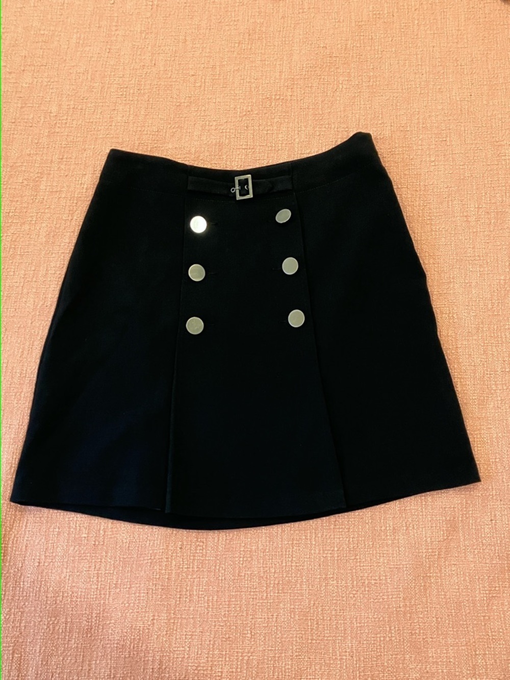 Mexx waist 31.5” Black-Button front A-Line Midi Skirt